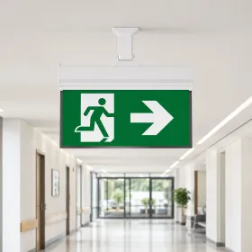 BRY-EXIT-LED-2W-HNG-IP20-WHT-EMERGENCY EXIT