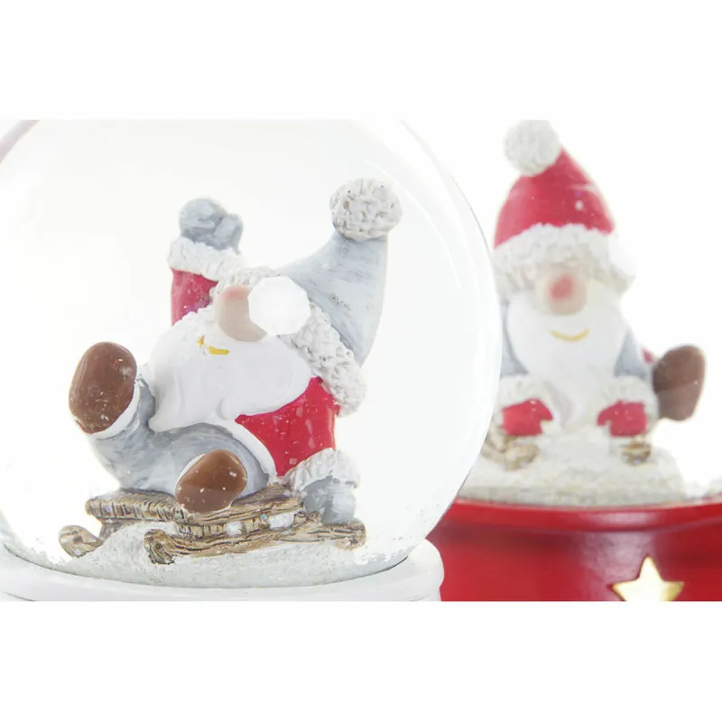 Joulupallo DKD Home Decor Hartsi Kristalli Joulupukki (2 pcs) (9.5 x 9.5 x 13.5 cm)