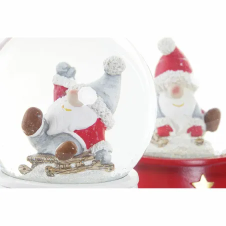 Joulupallo DKD Home Decor Hartsi Kristalli Joulupukki (2 pcs) (9.5 x 9.5 x 13.5 cm)