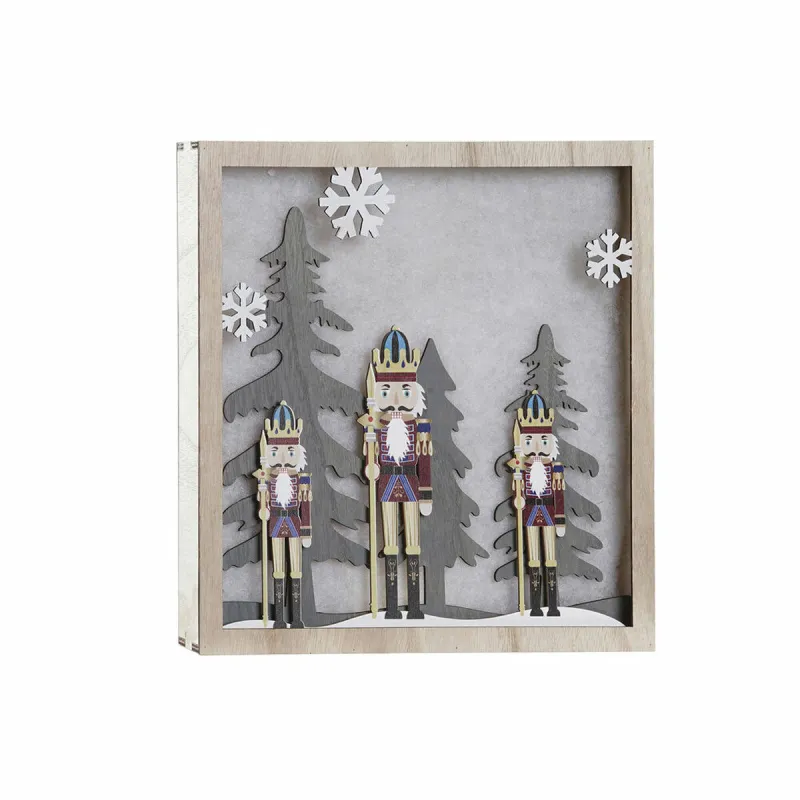 Sienu dekors DKD Home Decor Riekstu knaibles Koks MDF (2 pcs) (30 x 4.5 x 30 cm)