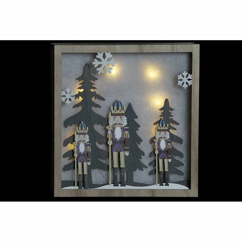 Sienu dekors DKD Home Decor Riekstu knaibles Koks MDF (2 pcs) (30 x 4.5 x 30 cm)