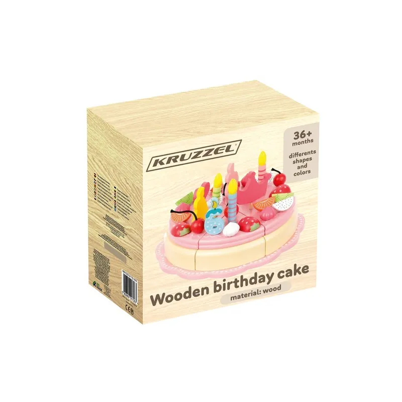 Wooden birthday cake