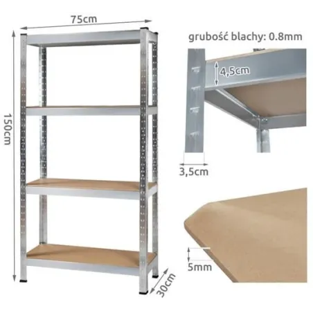 Sandėlio lentyna 150x75x30