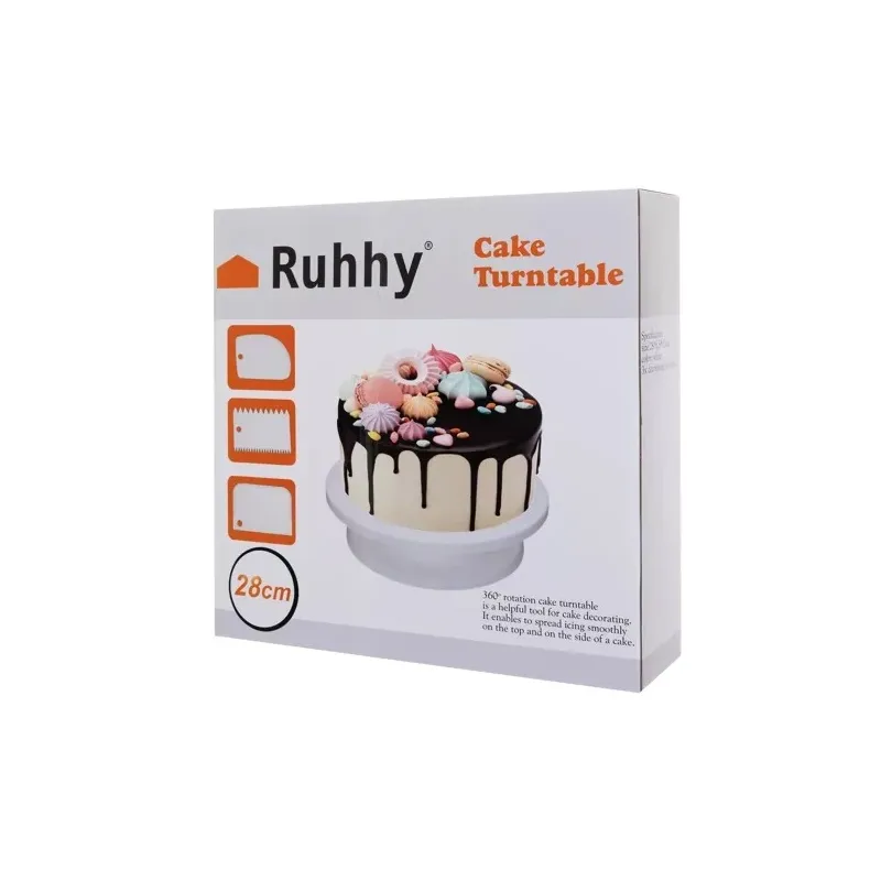 Rotating cake stand + 3 spatulas for decorating cakes