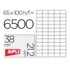 Adhesive labels Apli 1283 White 100 Sheets 38 x 21,2 mm