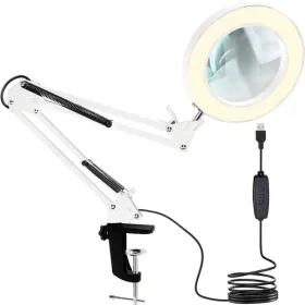 Kosmētiskā lampa ar palielināmo stiklu - balta Izoxis 23894