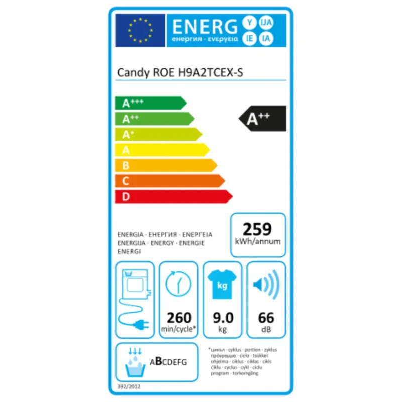 Kondensācijas žāvētājs Candy ROE H9A2TCEX-S