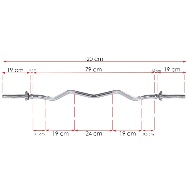 Fitneso svarmenų strypas Springos FA1050 120 cm 25mm