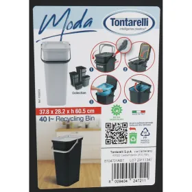 Rūšiavimo šiukšlių dėžė Tontarelli Moda Geltona 38 L (4 vnt.)