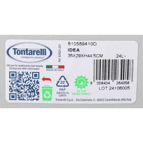 Šiukšliadėžė su pedalu Tontarelli Idea 24 L Juoda Pilka 35 x 29 x 44,5 cm (4 vnt.)