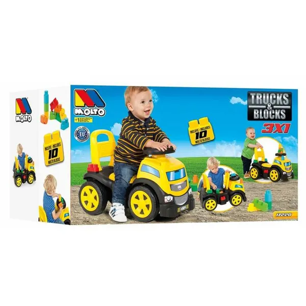 Trīsriteņi Moltó Trucks and blocks 89 cm