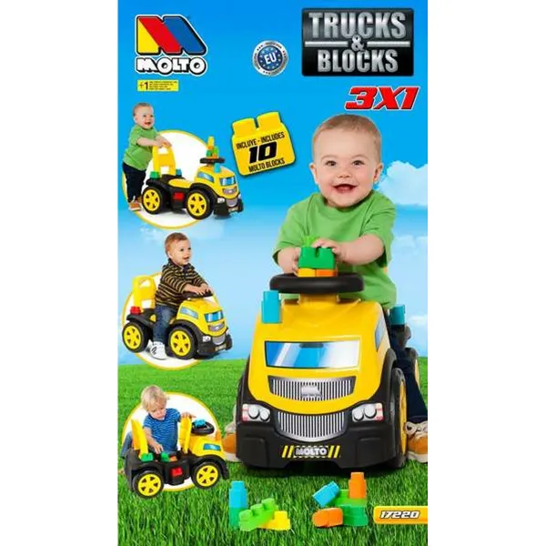 Trīsriteņi Moltó Trucks and blocks 89 cm