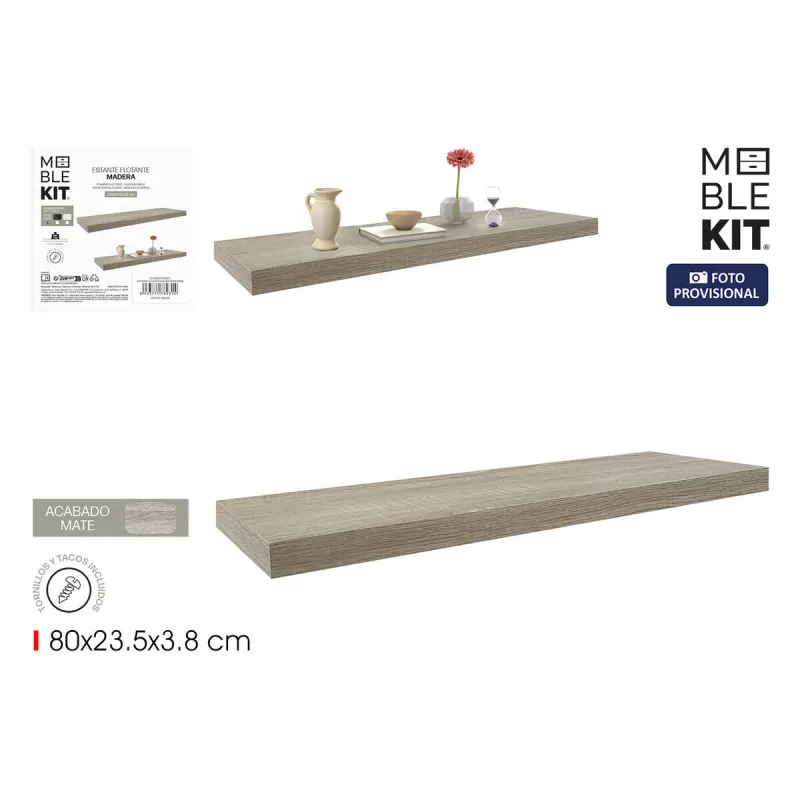 Shelve MobleKit Oak Wood 80 x 23,5 x 3,8 cm (6 Units)