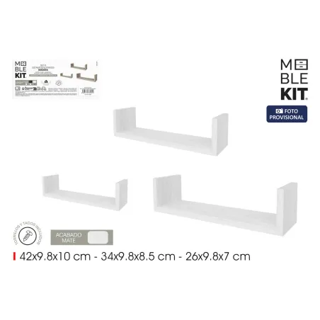 Riiulid MobleKit Valge 3 Tükid, osad (6 Ühikut)