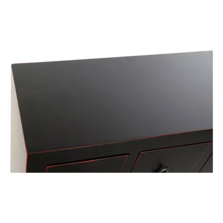 Kummut DKD Home Decor Must Punane Mitmevärviline Kuusk Puit MDF Idamaine 63 x 27 x 101 cm