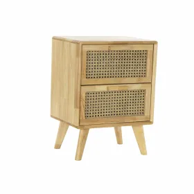 Nightstand DKD Home Decor Natural rubber Rattan (40 x 30 x 54 cm)