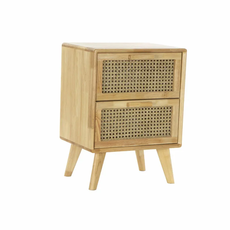 Nightstand DKD Home Decor Natural rubber Rattan (40 x 30 x 54 cm)