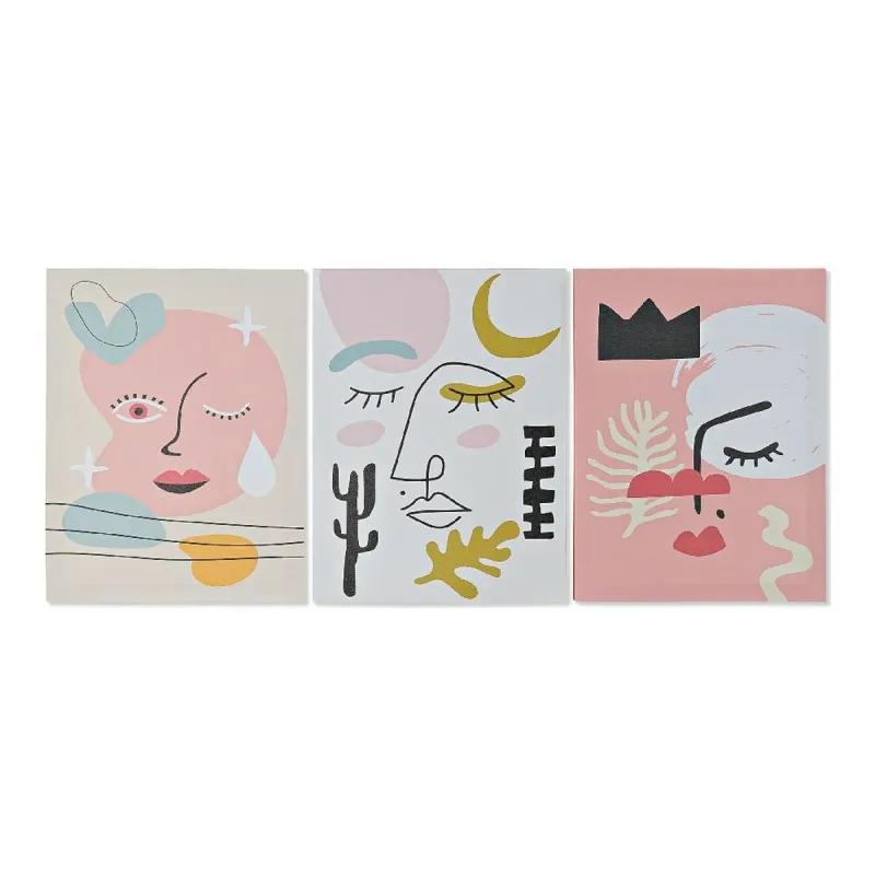 Картина DKD Home Decor Face Полотно Абстракция (30 x 1,8 x 40 cm)
