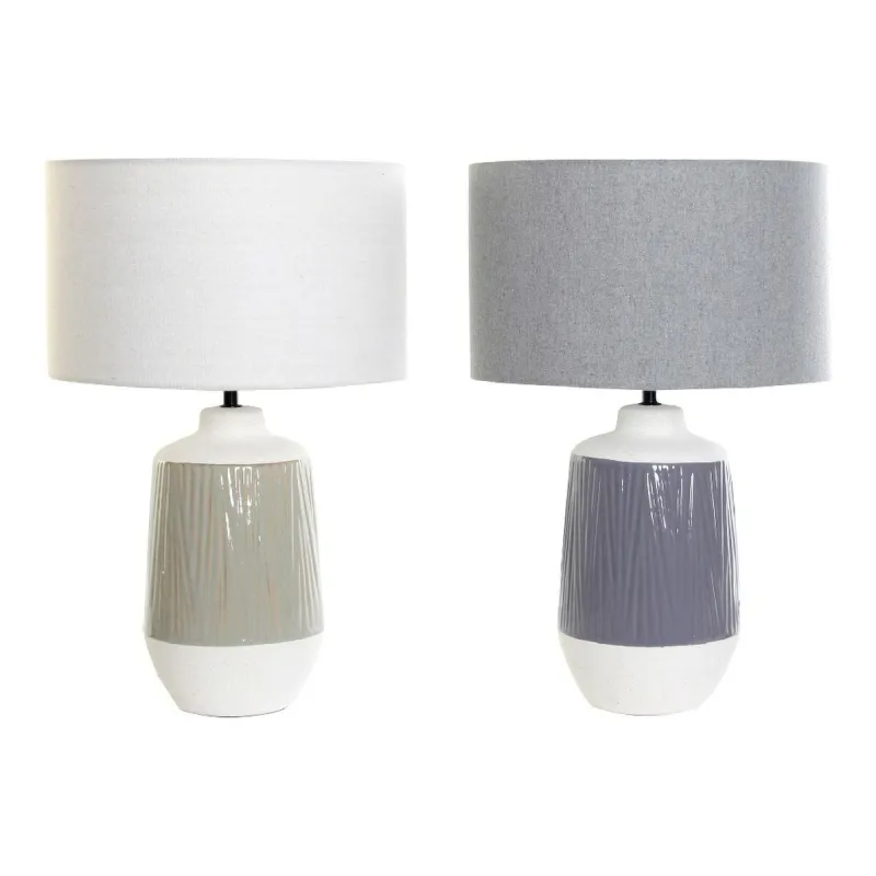 Galda lampa DKD Home Decor Poliesters Porcelāns 220 V 40 W (2 pcs) (35 x 35 x 53 cm)