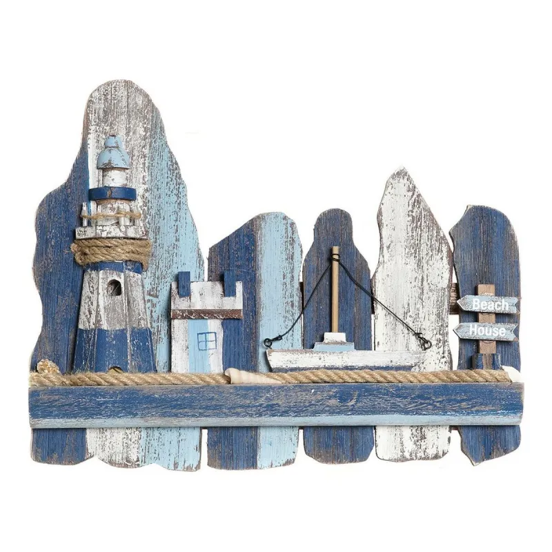 Seinäkoriste DKD Home Decor Ajovalo Välimeren Kuusi (36.5 x 6.5 x 29.5 cm)