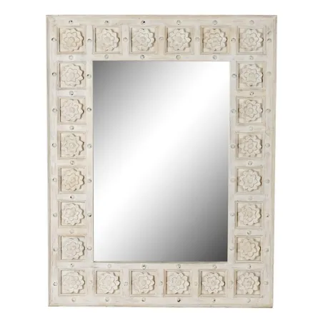 Настенное зеркало DKD Home Decor Белый Индиец Маринованный 93,5 x 4,7 x 120,3 cm