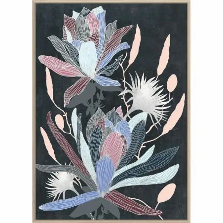 Glezna DKD Home Decor 53 x 4,3 x 73 cm Цветы Moderns (2 gb.)