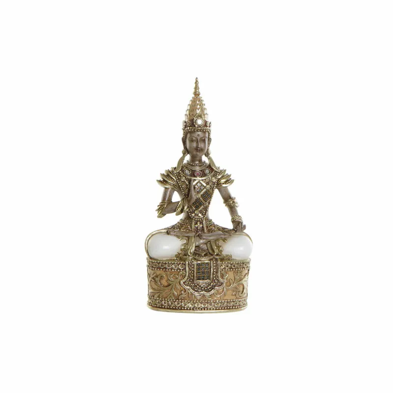 Декоративная фигура DKD Home Decor Позолоченный Коричневый Будда Смола (13 x 7 x 27 cm)