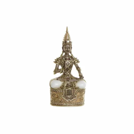 Декоративная фигура DKD Home Decor Позолоченный Коричневый Будда Смола (13 x 7 x 27 cm)