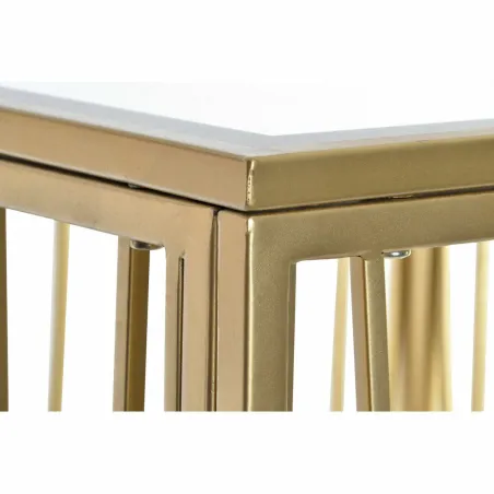 Вспомогательный стол DKD Home Decor Зеркало Позолоченный Металл MDF (57 x 57 x 52 cm)
