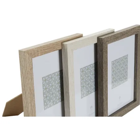 Fotoraam DKD Home Decor Naturaalne Beež Puit Tumepruun Boho (18 x 2 x 23 cm) (3 Ühikut)