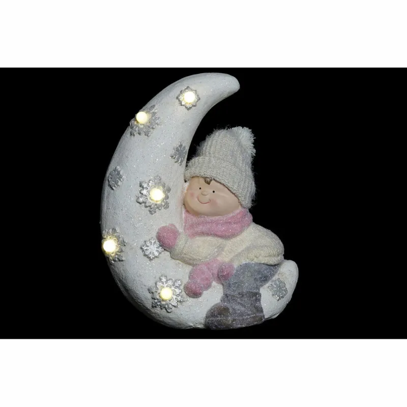 Dekoratiivkuju DKD Home Decor Valge Roosa Kuu 31 x 20 x 43 cm (2 Ühikut)