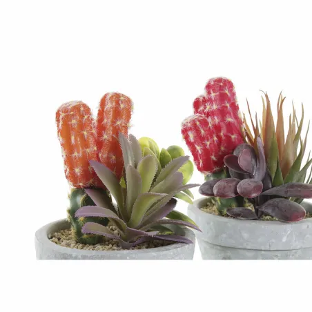 Dekoratīvs Augs DKD Home Decor Sarkans Pelēks Oranžs EVA PE (16 x 12,5 x 19,5 cm) (2 gb.)