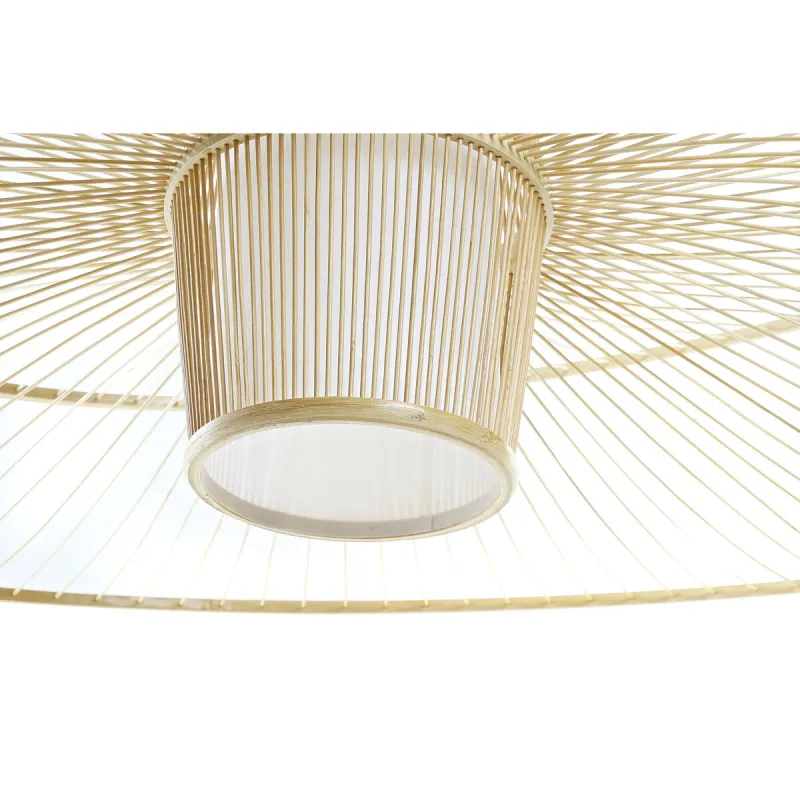 Pakabinamas apšvietimas DKD Home Decor Balta Natūralus Bambukas 50 W 100 x 100 x 32 cm