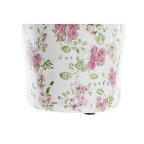 Vaza DKD Home Decor Balta Žalia Kaštoninė Keramikos dirbinys Shabby Chic (14 x 14 x 25 cm)