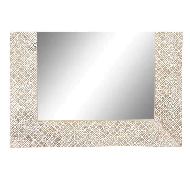 Seinäpeili DKD Home Decor Luonnollinen Valkoinen Mangopuu (76,5 x 3 x 122 cm)