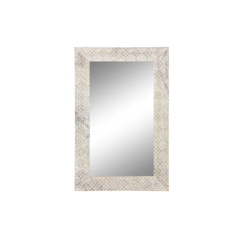 Seinapeegel DKD Home Decor Naturaalne Valge Mangopuit (76,5 x 3 x 122 cm)
