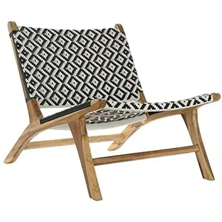 Садовое кресло DKD Home Decor Balts Melns Dabisks PVC Tīkkoks 65 x 80 x 68 cm