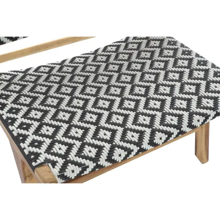 Sodo krėslas DKD Home Decor Balta Juoda Natūralus PVC Tikmedis 65 x 80 x 68 cm