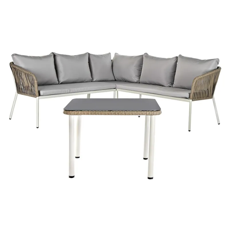 Садовая мебель DKD Home Decor Белый Светло-коричневый 190 x 190 x 70 cm
