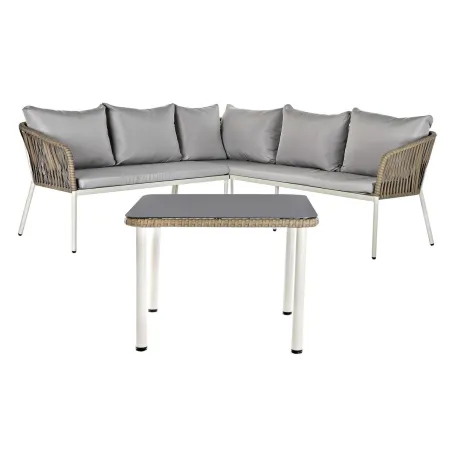 Garden furniture DKD Home Decor White Light brown 190 x 190 x 70 cm