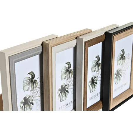 Nuotraukų rėmelis DKD Home Decor Pilka Rusvai gelsva Ruda Balta Tropinis Medžio MDF (15 x 1,5 x 20 cm) (4 vnt.)