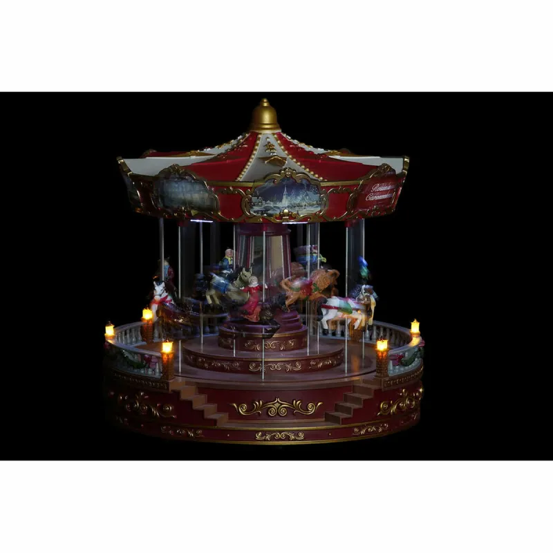 Ziemassvētku Nieciņš DKD Home Decor LED Licht Kustības Muzikāls Daudzkrāsains PVC Sveķi 30 x 30 x 30 cm