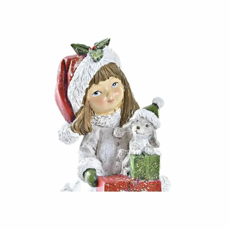 Новогоднее украшение DKD Home Decor Смола девочки (6,5 x 6,5 x 12 cm) (2 штук)