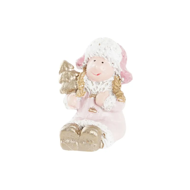 Jõuluehe DKD Home Decor Vaik Ingel (3,5 x 2,5 x 4 cm) (4 Ühikut)