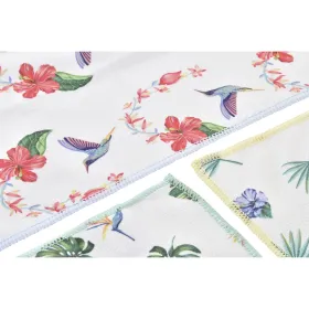Keittiöliina DKD Home Decor Harmaa Trooppinen 3 Kappaletta