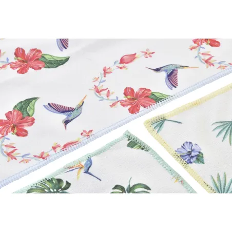 Virtuvės šluostė DKD Home Decor Pilka Tropinis 3 Dalys