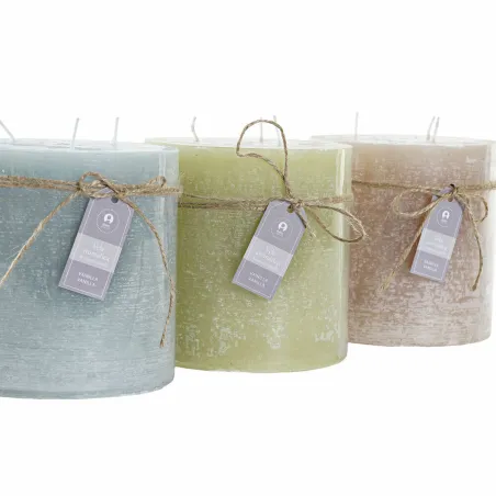 Küünal DKD Home Decor Vanilje Vaha Põhiline (12 x 12 x 12 cm) (3 Ühikut)