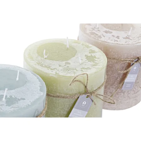 Küünal DKD Home Decor Vanilje Vaha Põhiline (12 x 12 x 12 cm) (3 Ühikut)