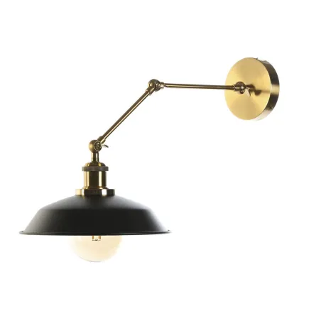 Sieninė lempa DKD Home Decor Juoda Auksinis Metalinis 50 W Vintage 220 V 26 x 53 x 23 cm
