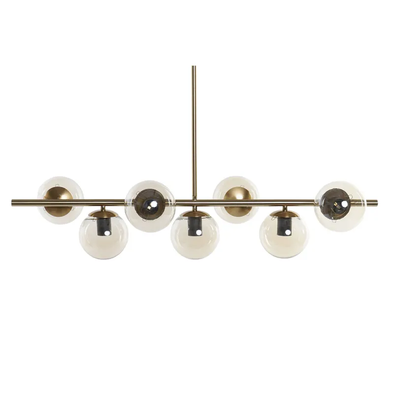 Kattolamppu DKD Home Decor Kullattu Metalli Kristalli 96 x 30 x 130 cm